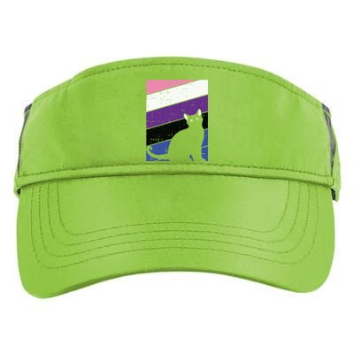 Black Cat Genderfluid Pride Kitten Lover Lgbtq Proud Ally Funny Gift Adult Drive Performance Visor