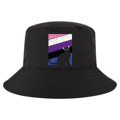 Black Cat Genderfluid Pride Kitten Lover Lgbtq Proud Ally Funny Gift Cool Comfort Performance Bucket Hat