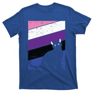 Black Cat Genderfluid Pride Kitten Lover Lgbtq Proud Ally Funny Gift T-Shirt