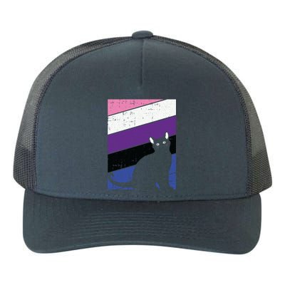 Black Cat Genderfluid Pride Kitten Lover Lgbtq Proud Ally Funny Gift Yupoong Adult 5-Panel Trucker Hat