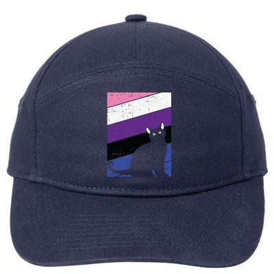 Black Cat Genderfluid Pride Kitten Lover Lgbtq Proud Ally Funny Gift 7-Panel Snapback Hat