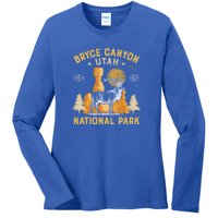 Bryce Canyon Gift National Park Vintage Utah Deer Gift Ladies Long Sleeve Shirt