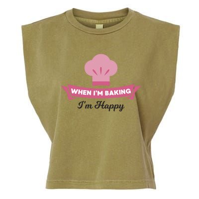 Bake Cute Gift Happy When Baking Tees Baker Funny Gift Garment-Dyed Women's Muscle Tee