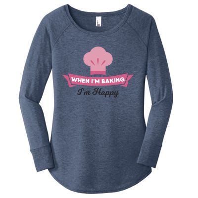 Bake Cute Gift Happy When Baking Tees Baker Funny Gift Women's Perfect Tri Tunic Long Sleeve Shirt