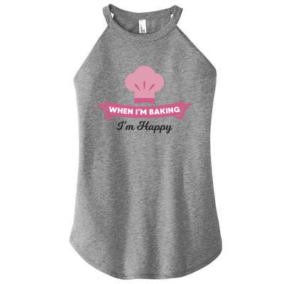 Bake Cute Gift Happy When Baking Tees Baker Funny Gift Women's Perfect Tri Rocker Tank