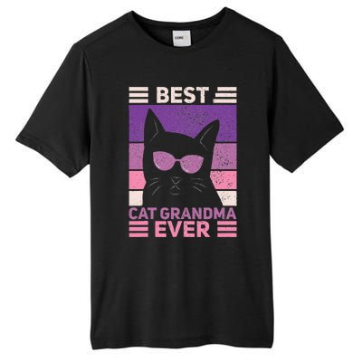 Best Cat Grandma Ever Women Cat Lover Funny Black Cat Themed Tall Fusion ChromaSoft Performance T-Shirt