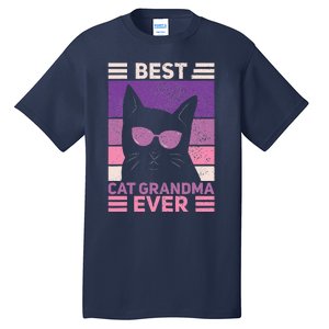 Best Cat Grandma Ever Women Cat Lover Funny Black Cat Themed Tall T-Shirt