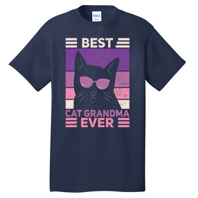 Best Cat Grandma Ever Women Cat Lover Funny Black Cat Themed Tall T-Shirt