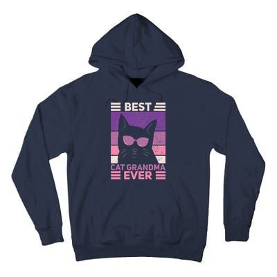 Best Cat Grandma Ever Women Cat Lover Funny Black Cat Themed Tall Hoodie