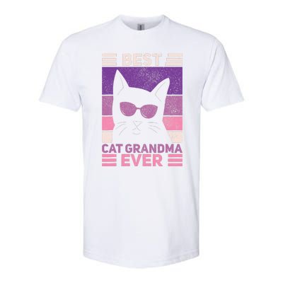 Best Cat Grandma Ever Women Cat Lover Funny Black Cat Themed Softstyle CVC T-Shirt