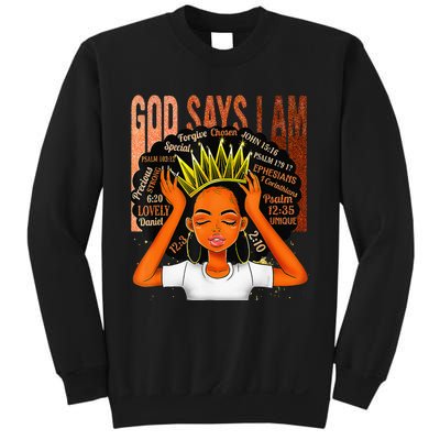 Black  Crown God Says I Am Black Melanin History Month Sweatshirt