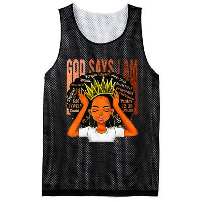 Black  Crown God Says I Am Black Melanin History Month Mesh Reversible Basketball Jersey Tank