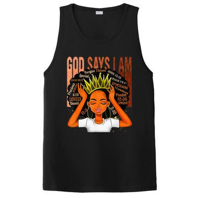 Black  Crown God Says I Am Black Melanin History Month PosiCharge Competitor Tank