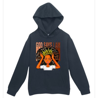 Black  Crown God Says I Am Black Melanin History Month Urban Pullover Hoodie