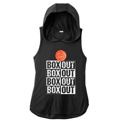 Basketball Coach Gift Box Out Saying funny player Ladies PosiCharge Tri-Blend Wicking Draft Hoodie Tank