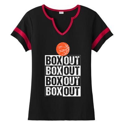 Basketball Coach Gift Box Out Saying funny player Ladies Halftime Notch Neck Tee