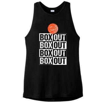 Basketball Coach Gift Box Out Saying funny player Ladies PosiCharge Tri-Blend Wicking Tank