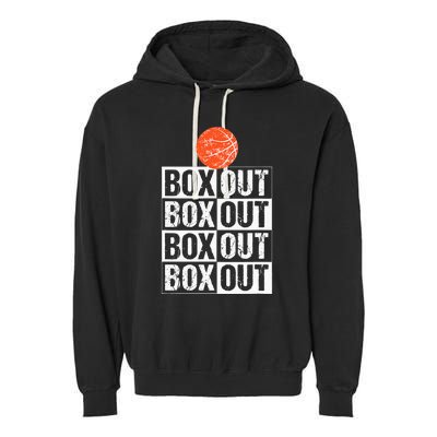 Basketball Coach Gift Box Out Saying funny player Garment-Dyed Fleece Hoodie