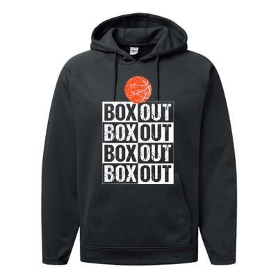 Basketball Coach Gift Box Out Saying funny player Performance Fleece Hoodie