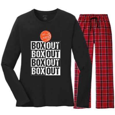 Basketball Coach Gift Box Out Saying funny player Women's Long Sleeve Flannel Pajama Set 