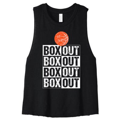 Basketball Coach Gift Box Out Saying funny player Women's Racerback Cropped Tank