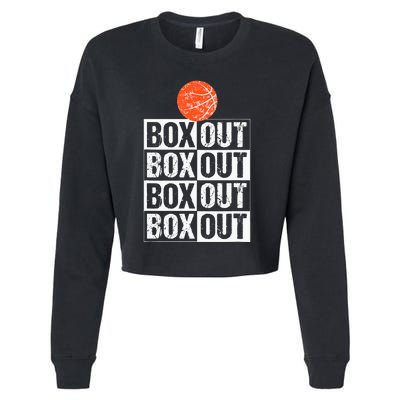 Basketball Coach Gift Box Out Saying funny player Cropped Pullover Crew