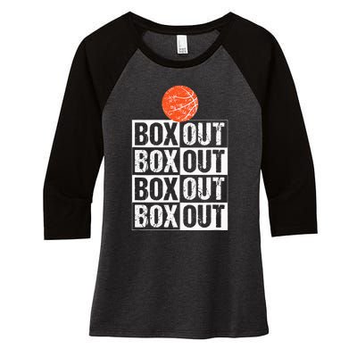 Basketball Coach Gift Box Out Saying funny player Women's Tri-Blend 3/4-Sleeve Raglan Shirt