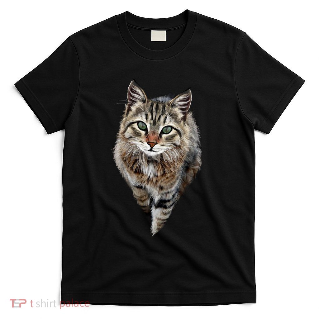 Brown Cat Green Eyes Cats Gifts T-Shirt