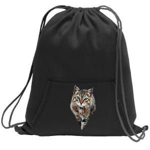 Brown Cat Green Eyes Cats Gifts Sweatshirt Cinch Pack Bag