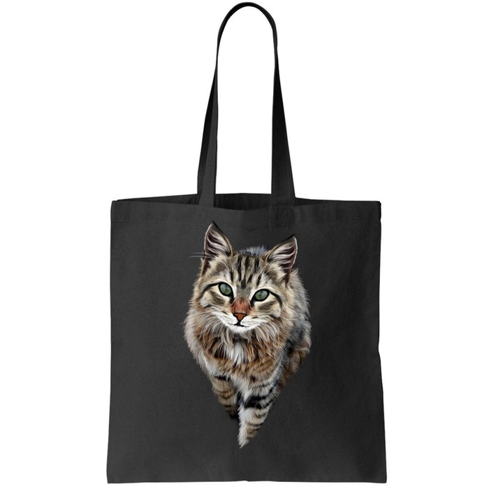 Brown Cat Green Eyes Cats Gifts Tote Bag