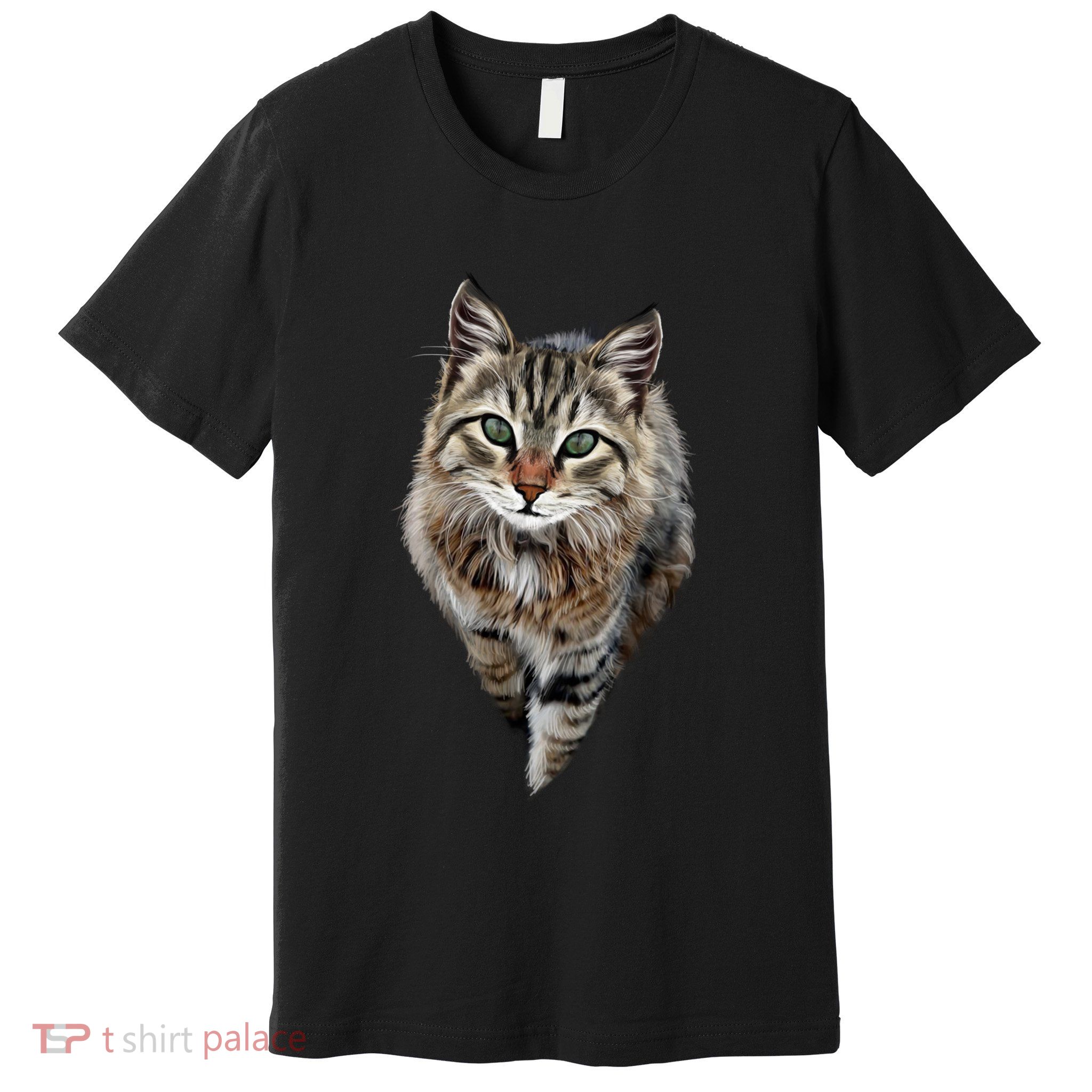 Brown Cat Green Eyes Cats Gifts Premium T-Shirt