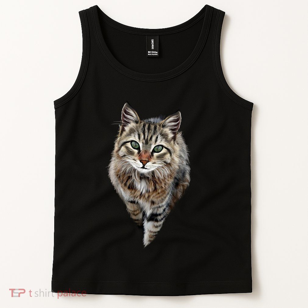 Brown Cat Green Eyes Cats Gifts Tank Top