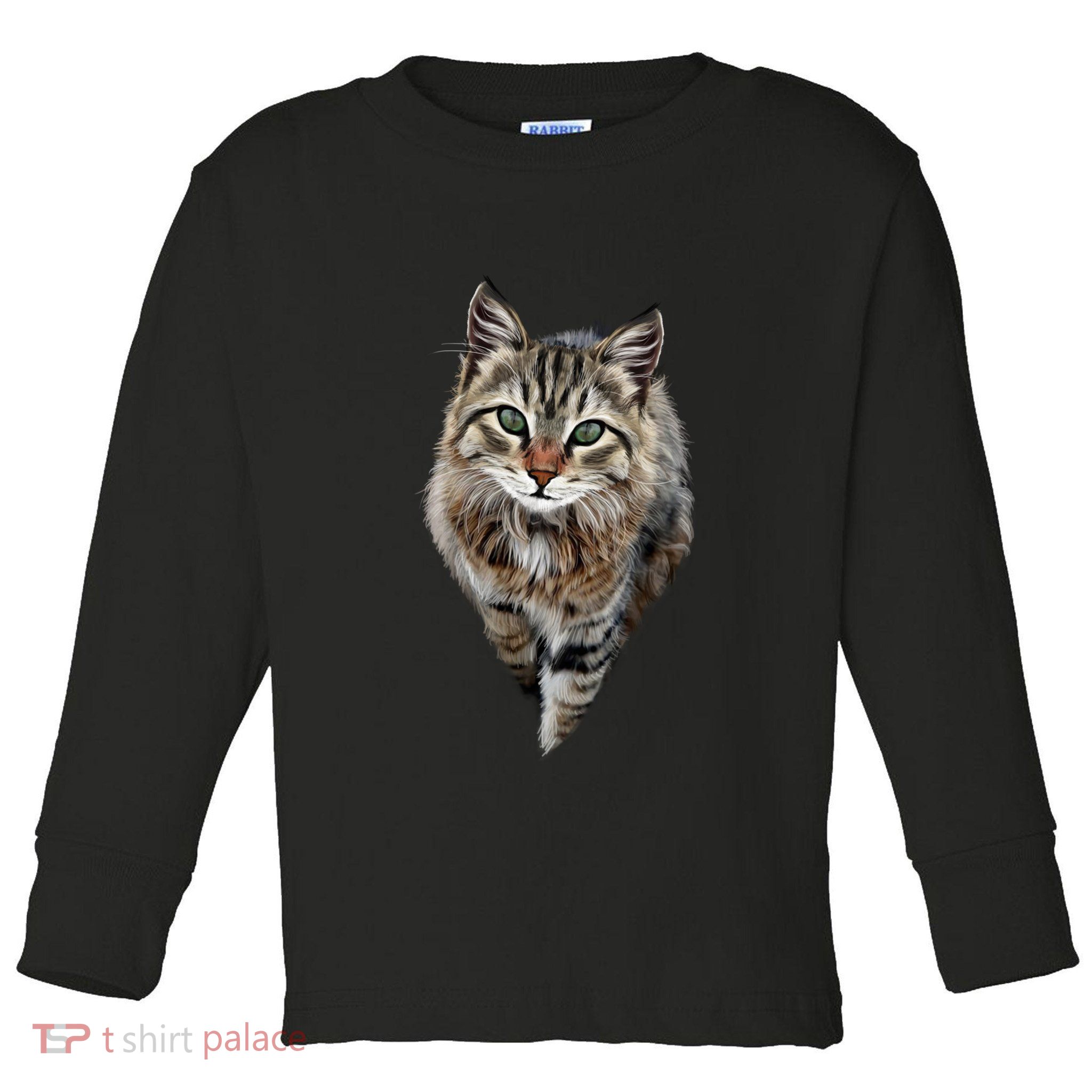 Brown Cat Green Eyes Cats Gifts Toddler Long Sleeve Shirt