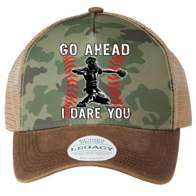 Baseball Catcher Go Ahead I Dare You Legacy Tie Dye Trucker Hat