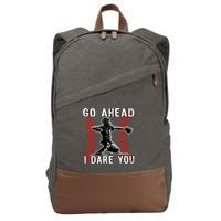 Baseball Catcher Go Ahead I Dare You Cotton Canvas Backpack