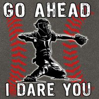 Baseball Catcher Go Ahead I Dare You Cotton Canvas Backpack