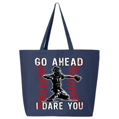 Baseball Catcher Go Ahead I Dare You 25L Jumbo Tote