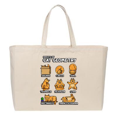 Basic Cat Geometry Cute Cat Cat Lover Cat Owner Math School Cotton Canvas Jumbo Tote