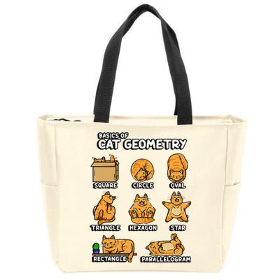 Basic Cat Geometry Cute Cat Cat Lover Cat Owner Math School Zip Tote Bag