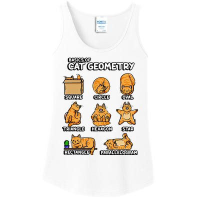 Basic Cat Geometry Cute Cat Cat Lover Cat Owner Math School Ladies Essential Tank