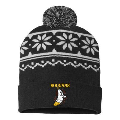 Boonana Cute Ghost Banana Halloween USA-Made Snowflake Beanie