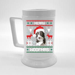 Border Collie Gift For Merry Christmas Woofmas Clothes Gift Beer Stein