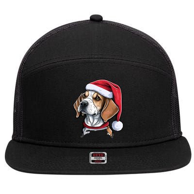 Beagle Christmas Gift 7 Panel Mesh Trucker Snapback Hat