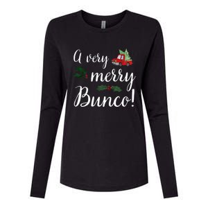 Bunco Christmas Gift Very Merry Bunco Womens Cotton Relaxed Long Sleeve T-Shirt