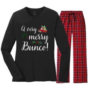 Bunco Christmas Gift Very Merry Bunco Women's Long Sleeve Flannel Pajama Set 