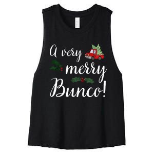 Bunco Christmas Gift Very Merry Bunco Women's Racerback Cropped Tank