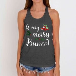 Bunco Christmas Gift Very Merry Bunco Women's Knotted Racerback Tank