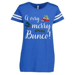 Bunco Christmas Gift Very Merry Bunco Enza Ladies Jersey Football T-Shirt