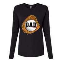 Baseball Catch Glove Baseball Dad Baseball Daddy Fathers Day Womens Cotton Relaxed Long Sleeve T-Shirt