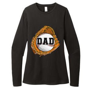 Baseball Catch Glove Baseball Dad Baseball Daddy Fathers Day Womens CVC Long Sleeve Shirt